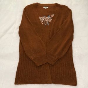 Mudd Harvest Orange Long Cardigan